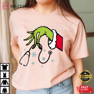Grinch Nurse Stethoscope Merry Grinchmas T Shirt (2)