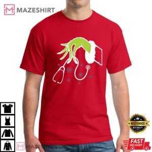 Grinch Nurse Stethoscope Merry Grinchmas T Shirt (3)
