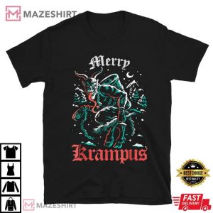 Merry Krampus Christmas Horror T Shirt (1)
