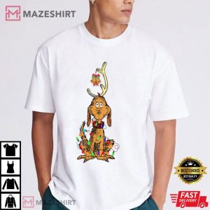 Grinch Reindeer Max Dog Light Unisex T Shirt (4)