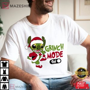 Stitch Grinch Mode On Christmas T Shirt (3)