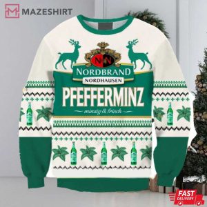 Nordbrand Pfeffi Brewery Light Green Ugly Christmas Sweater