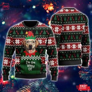 Dog I am Witty Elf Ugly Christmas Sweater