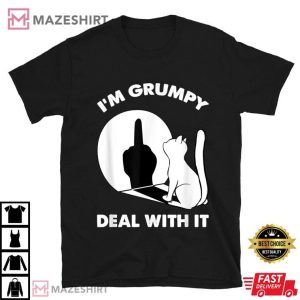 Cat Shadow I'm Grumpy Deal With It T Shirt (1)