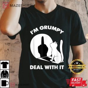 Cat Shadow I'm Grumpy Deal With It T Shirt (2)