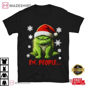 Grinch Cat Ew People Meowy Cat Lovers Christmas T Shirt (1)