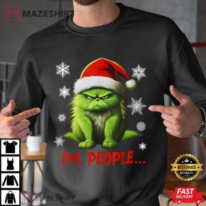 Grinch Cat Ew People Meowy Cat Lovers Christmas T Shirt (2)