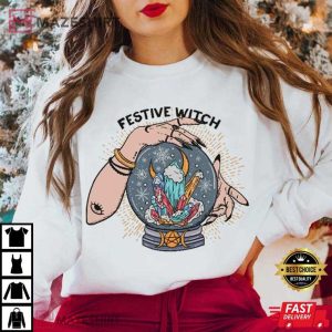 Festive Witch Christmas Witchy T Shirt (2)