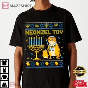 Meowzel Tov Hanukkah Jew Cat Chanukah T Shirt (2)