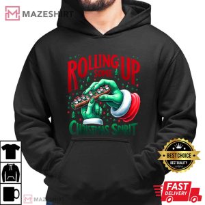 Smoking Rolling Up Some Christmas Spirit T Shirt (1)