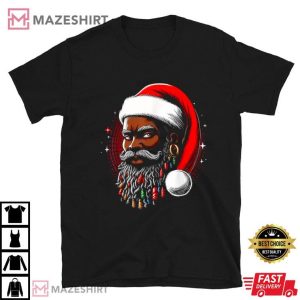 Santa African American Cool Christmas T Shirt (1)
