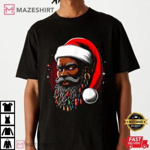 Santa African American Cool Christmas T Shirt (3)