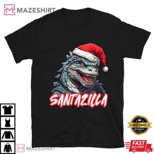 Santazilla Godzilla Japanese Monster Christmas T Shirt (1)