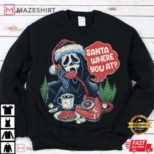 Ghost Face Santa Where You At Christmas T Shirt (1)