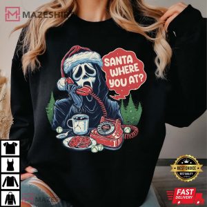 Ghost Face Santa Where You At Christmas T Shirt (3)