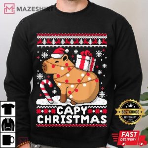 Capybara Lover Christmas T Shirt (3)