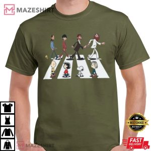 Snoopy and The Beatles Abbey Road T Shirt (3)