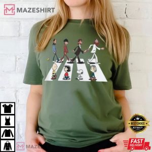 Snoopy and The Beatles Abbey Road T Shirt (4)