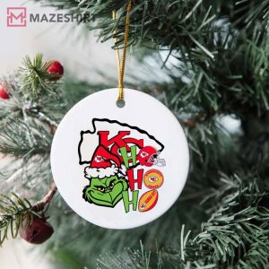 Santa Grinch Kansas City Chiefs Christmas Ornament (2)