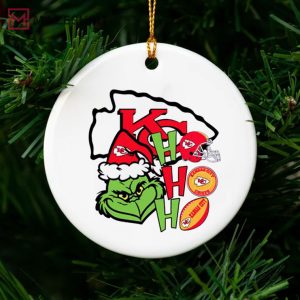 Santa Grinch Kansas City Chiefs Christmas Ornament (3)