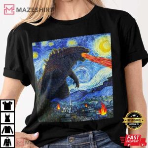 Godzilla Starry Night T Shirt (1)
