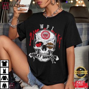 Harley Davidson Worcester Polytechnic Institute Skull T Shirt (2)
