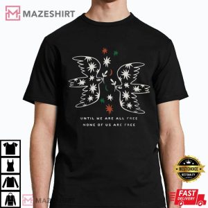 Gaza Aid None of us Are Free Support Palestine T Shirt (2)