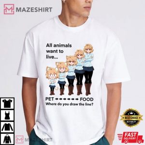 Neco Arc All Animals Want To Live Funny Anime T Shirt (1)