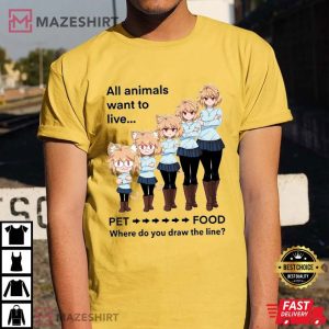 Neco Arc All Animals Want To Live Funny Anime T Shirt (2)