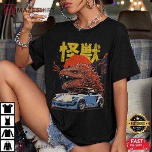 Godzilla Minus One Godzilla And Porche T Shirt (1)