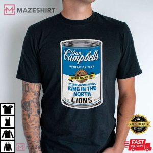 Detroit Lion Campbell's Can King in the North T Shirt (1)