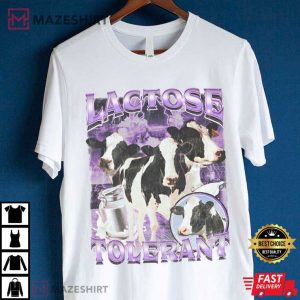Lactose Tolerant Cow Vintage Bootleg T Shirt (4)