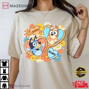 Bluey And Bingo Heart Mothers Day T Shirt (2)