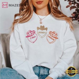 Valentine's Gift Cowboy Embroidered Candy Hearts Sweatshirt (2)