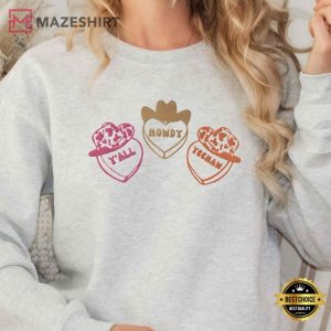 Valentine's Gift Cowboy Embroidered Candy Hearts Sweatshirt (4)