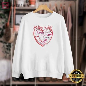 Valentine My Heart is Full of Love Embroidered Sweatshirt (1)