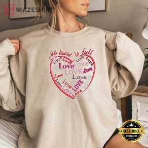 Valentine My Heart is Full of Love Embroidered Sweatshirt (2)