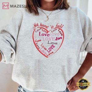 Valentine My Heart is Full of Love Embroidered Sweatshirt (3)