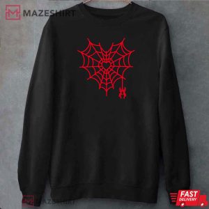 Spider Web Heart Shape Valentine's Day Embroidered Sweatshirt (1)