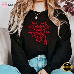 Spider Web Heart Shape Valentine's Day Embroidered Sweatshirt (2)