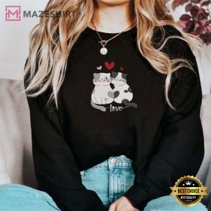 Valentine's Day Cat Embroidered Sweatshirt (2)
