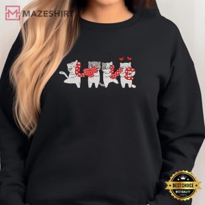 Valentine Cat Love Embroidered Sweatshirt (2)