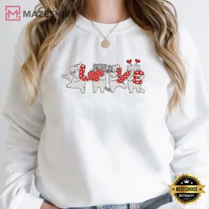 Valentine Cat Love Embroidered Sweatshirt (4)