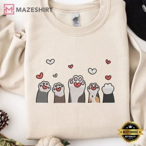 Cat Paw Embroidered Sweatshirt (1)