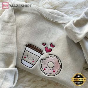 Coffee Donut Valentine's Day Embroidered Sweatshirt (2)