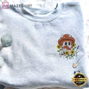 Book Lover Mushroom Embroidered Crewneck Sweatshirt (3)