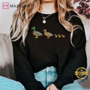 Duck Cute Mallard Duck Family Embroidered Sweatshirt (1)