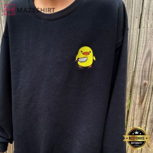 Cute Duck with Knife Embroidered Sweatshirt (2)