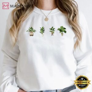 Green Potted Plant Embroidered Sweatshirt (2)