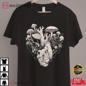 Cottagecore Mushroom Heart Fairycore Fairy Grunge T Shirt (4)